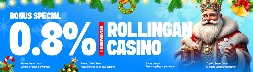 BENEFIT KOMISI ROLLINGAN CASINO MINGGUAN 0.8%